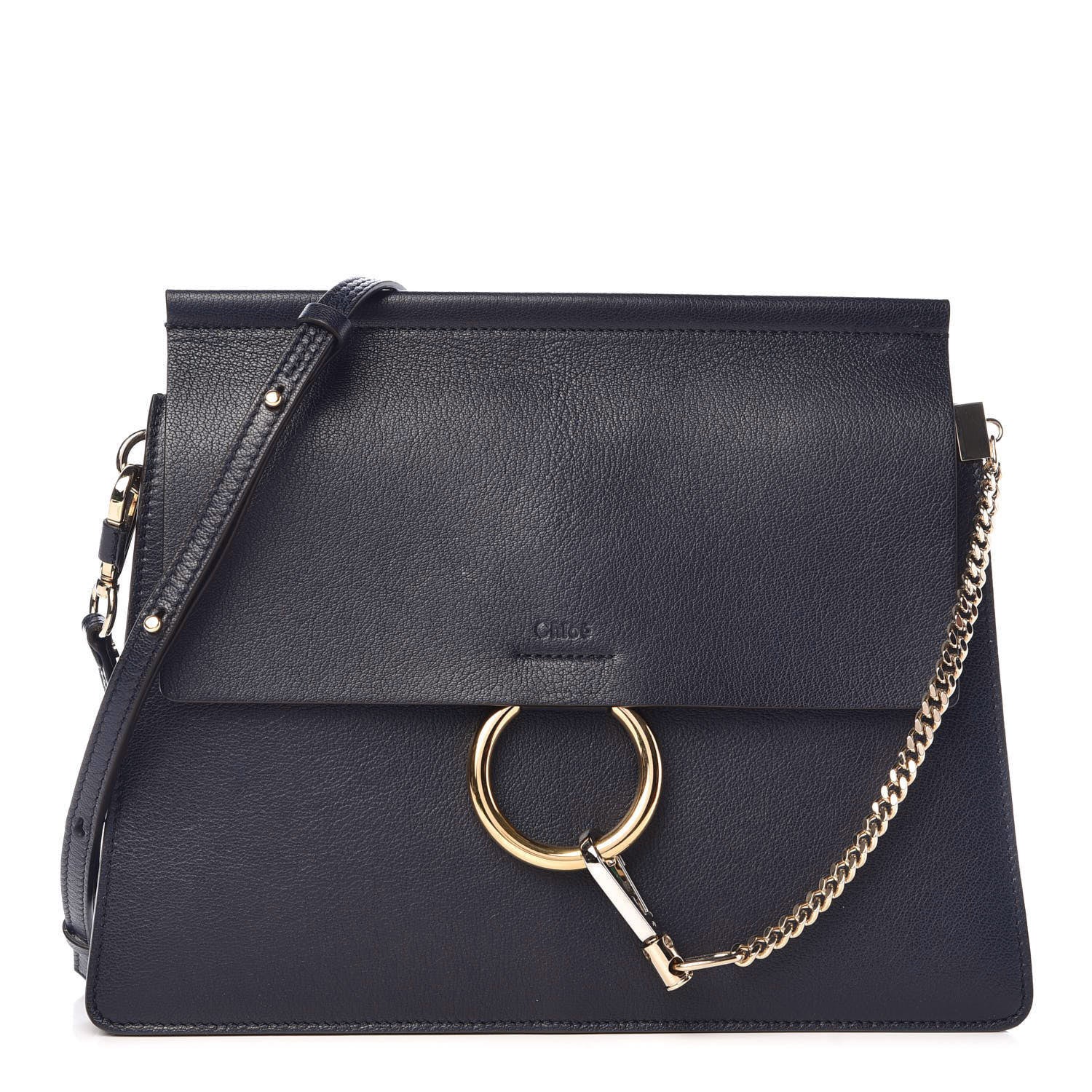 Chloe Calfskin Medium Faye Shoulder Bag Full Blue 1 of 7