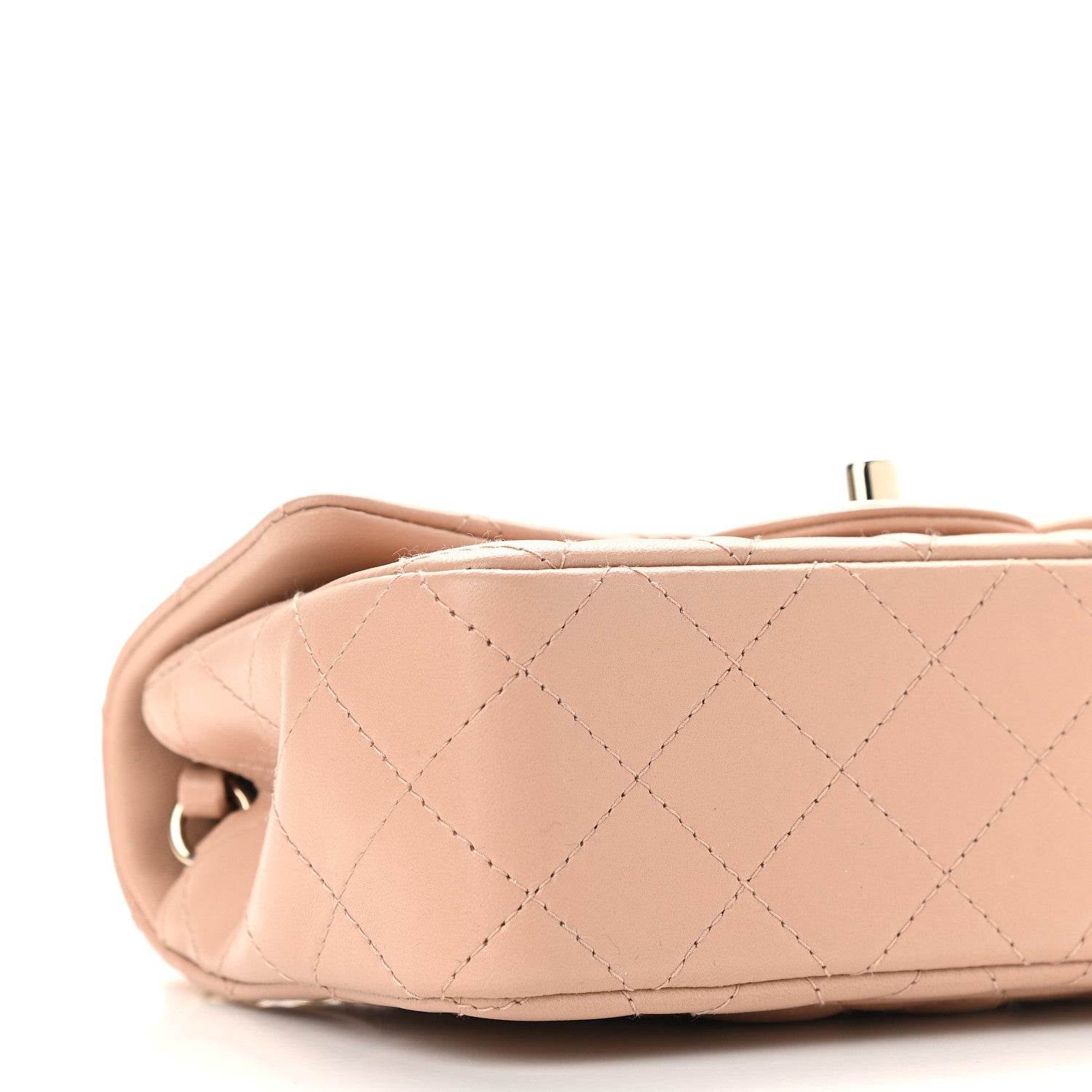 Chanel Lambskin Quilted Mini Rectangular Flap Beige 8 of 9