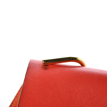 Chloe Lambskin Suede Calfskin Mini Drew Shoulder Bag Red 10 of 10