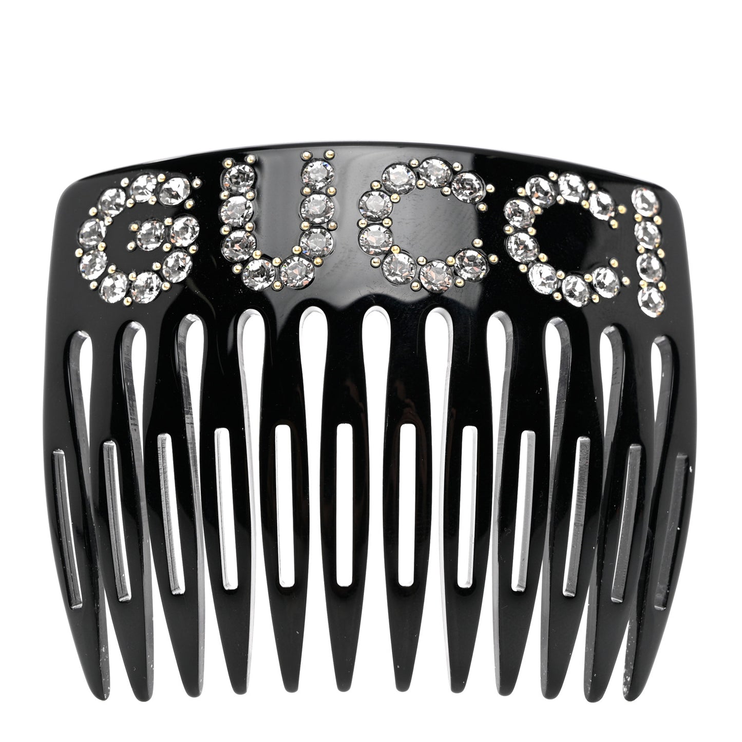 Resin Crystal Hair Comb Black