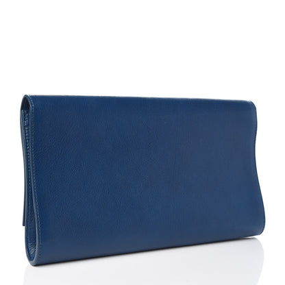 Saint Laurent Calfskin Large Belle De Jour Clutch Blue 3 of 8
