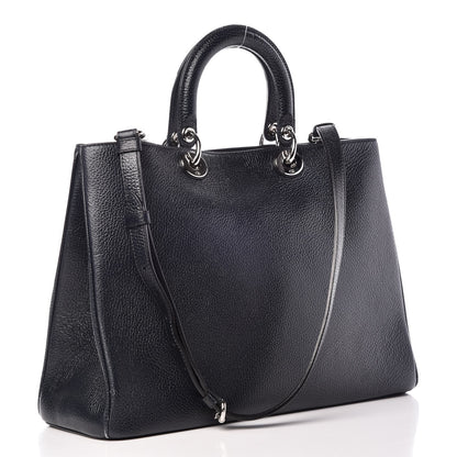 Christian Dior Bullcalf Printed Large Flower Diorissimo Tote Black 4 of 16
