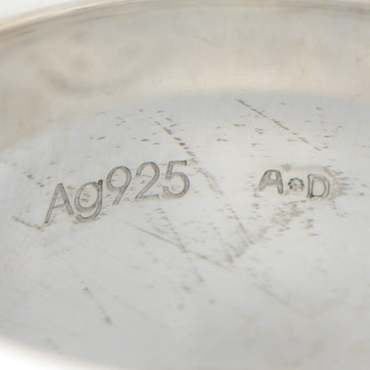Hermes Sterling Silver Eclipse Ruban Ring GM 51 5.75 5 of 5