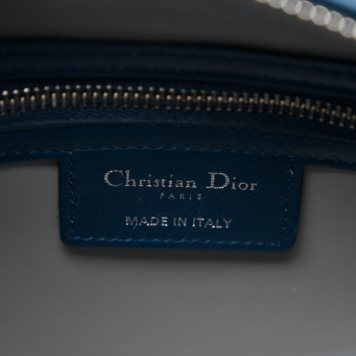 Lambskin Cannage Medium Lady Dior Crystal Strap Navy