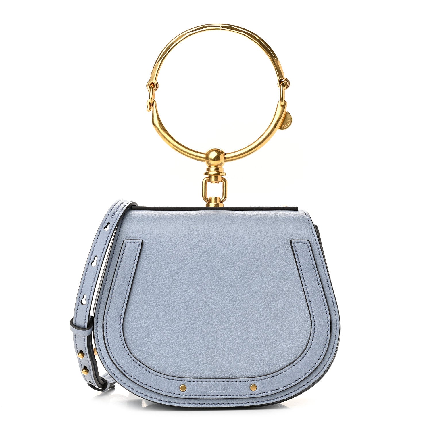 Chloe Calfskin Suede Small Nile Bracelet Bag Cloudy Blue 1 of 8