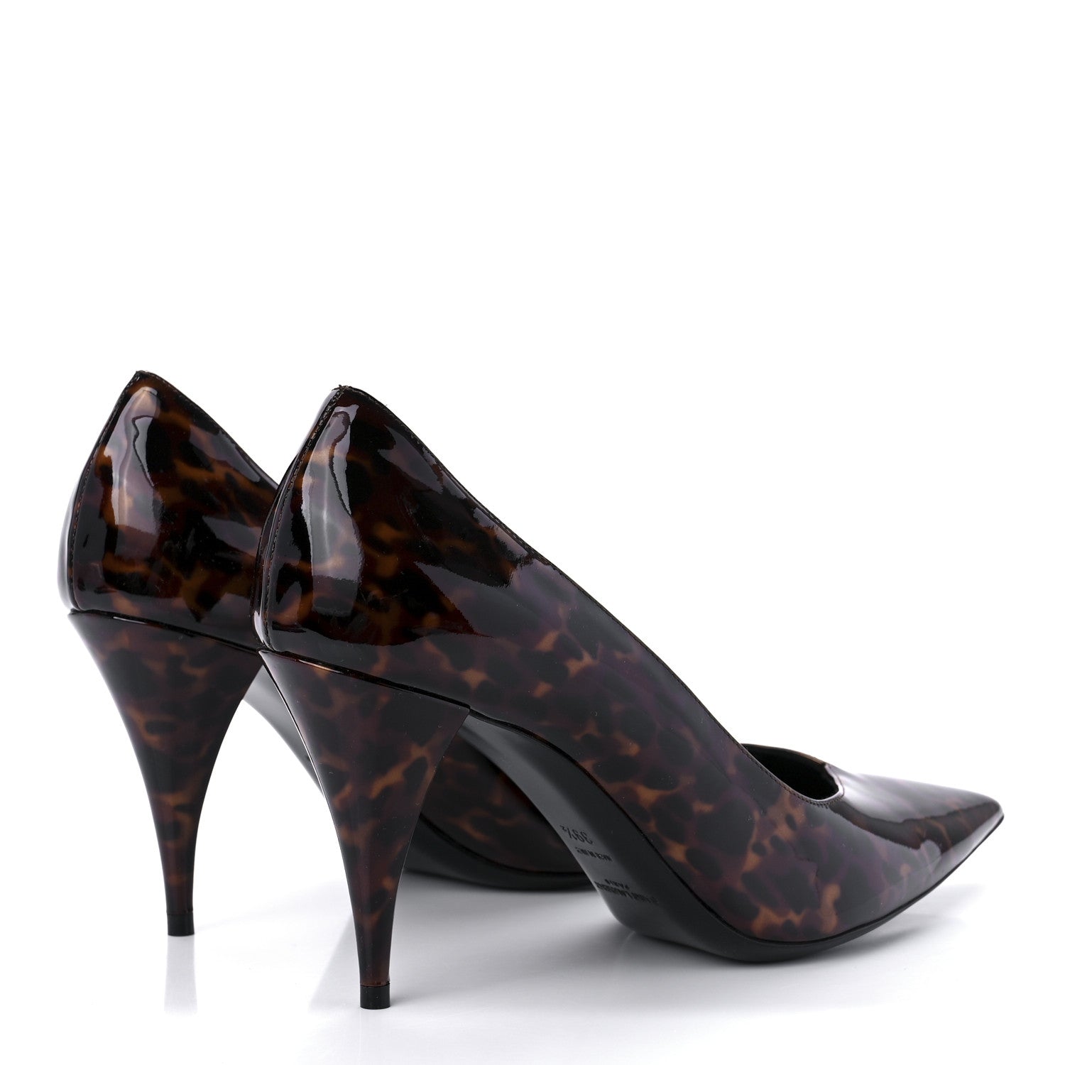 Saint Laurent Patent Tartaruga Kiki 85 Pump 39.5 Manto Naturale 4 of 8