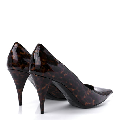 Saint Laurent Patent Tartaruga Kiki 85 Pump 39.5 Manto Naturale 4 of 8