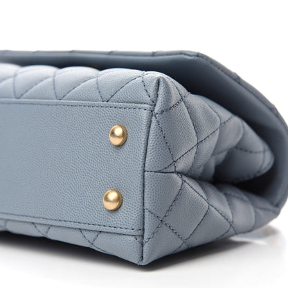 Chanel Caviar Lizard Quilted Mini Coco Handle Flap Light Blue 7 of 10