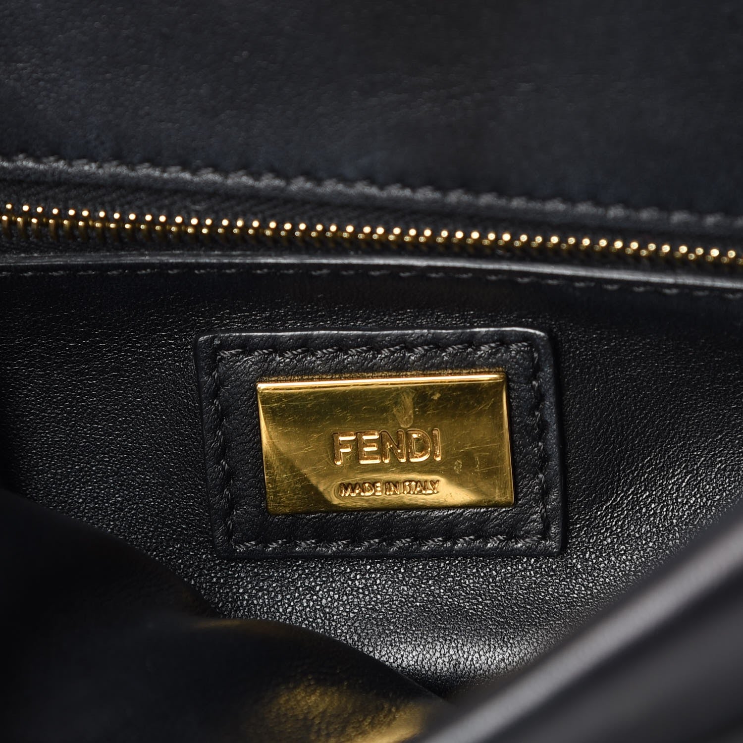 Fendi Nappa Mini Peekaboo Iconic Satchel Black 7 of 9