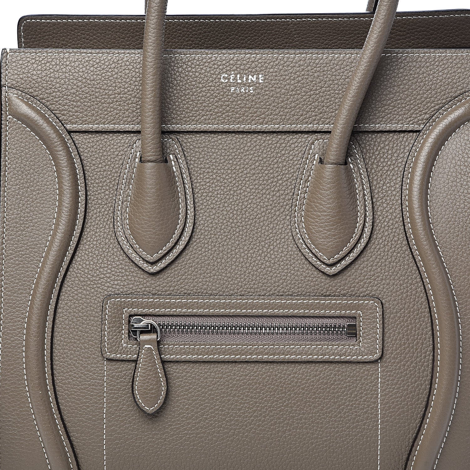 Celine Drummed Calfskin Micro Luggage Souris 14 of 14