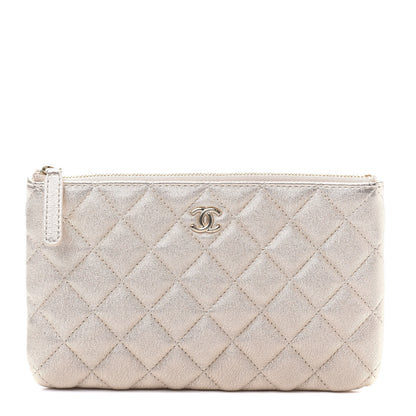 Chanel Metallic Lambskin Quilted Cosmetic Pouch Gold 1 of 9