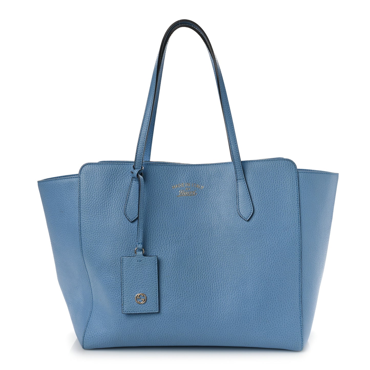 Dollar Calfskin Medium Swing Tote Mineral Blue