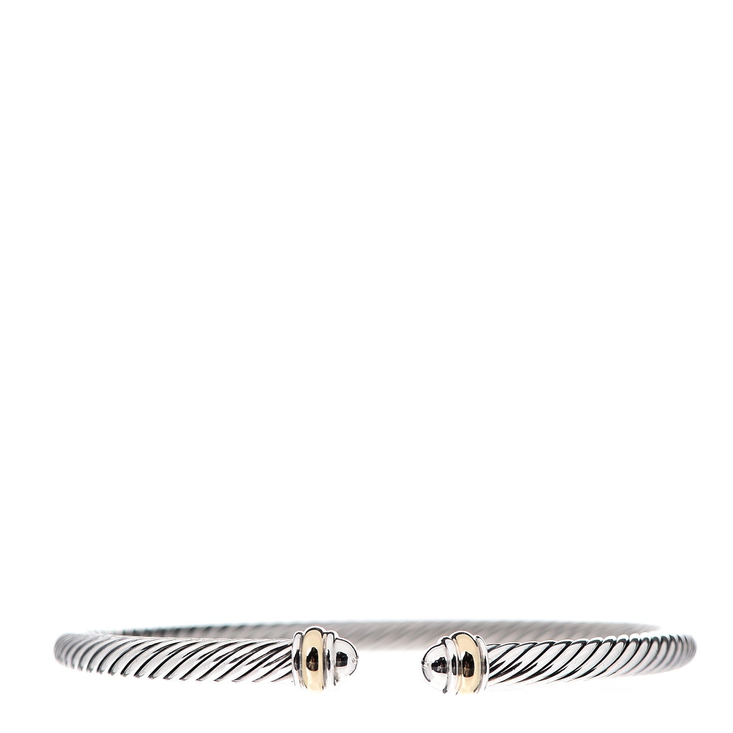 Sterling Silver 18K Yellow Gold 4mm Cable Classics Bracelet