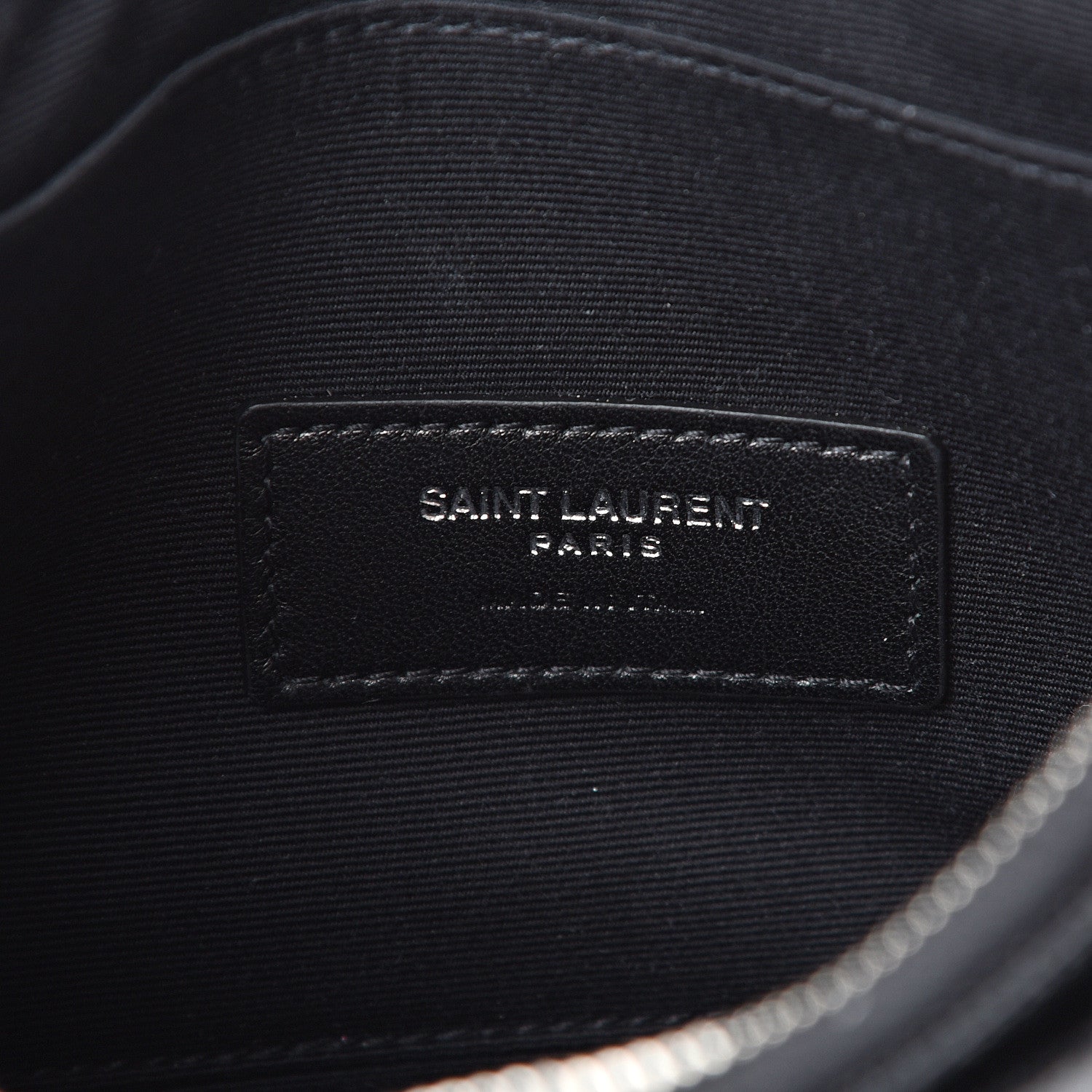 Saint Laurent Grain De Poudre Chevron Monogram Bill Pouch Black 5 of 7