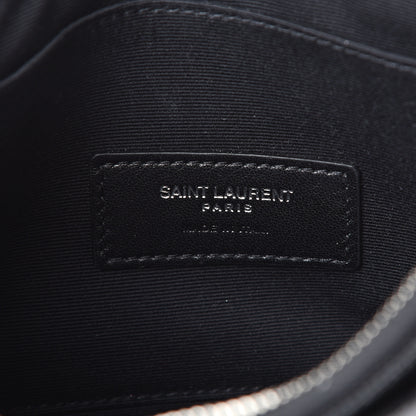 Saint Laurent Grain De Poudre Chevron Monogram Bill Pouch Black 5 of 7