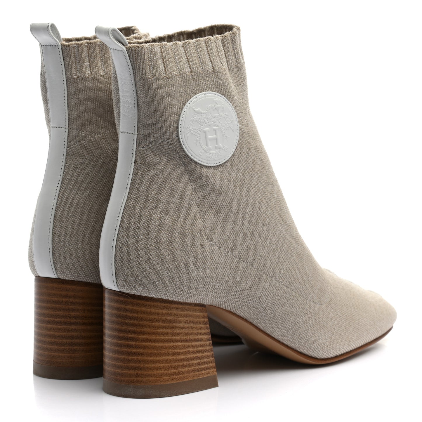Knit Calfskin Volver 60 Ankle Boots 35.5 Nocciola
