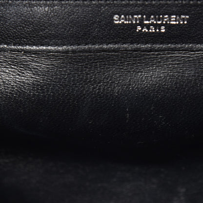 Saint Laurent Sheepskin Matelasse Chevron Monogram Large College Satchel Black 15 of 23