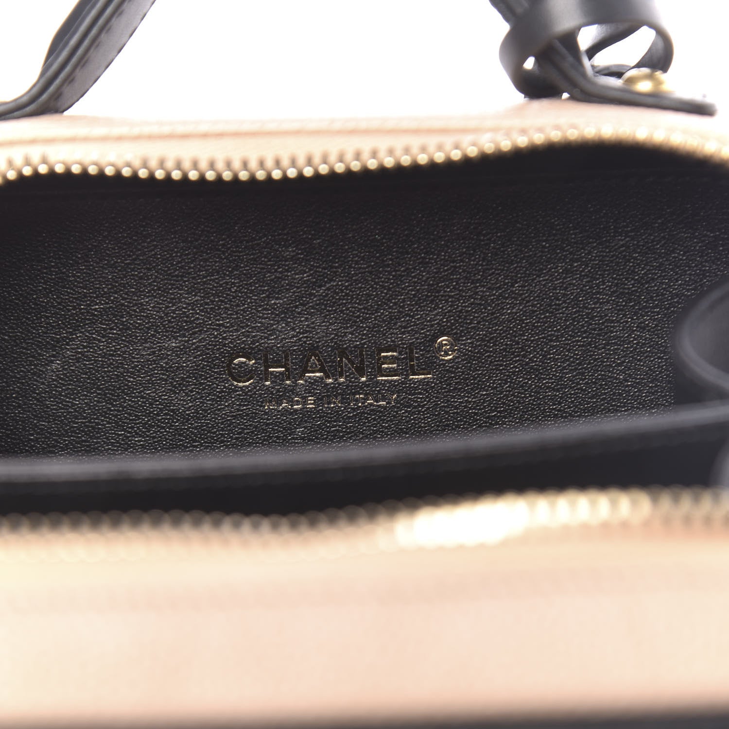 Chanel Caviar Quilted Small CC Filigree Vanity Case Beige Black 6 of 11
