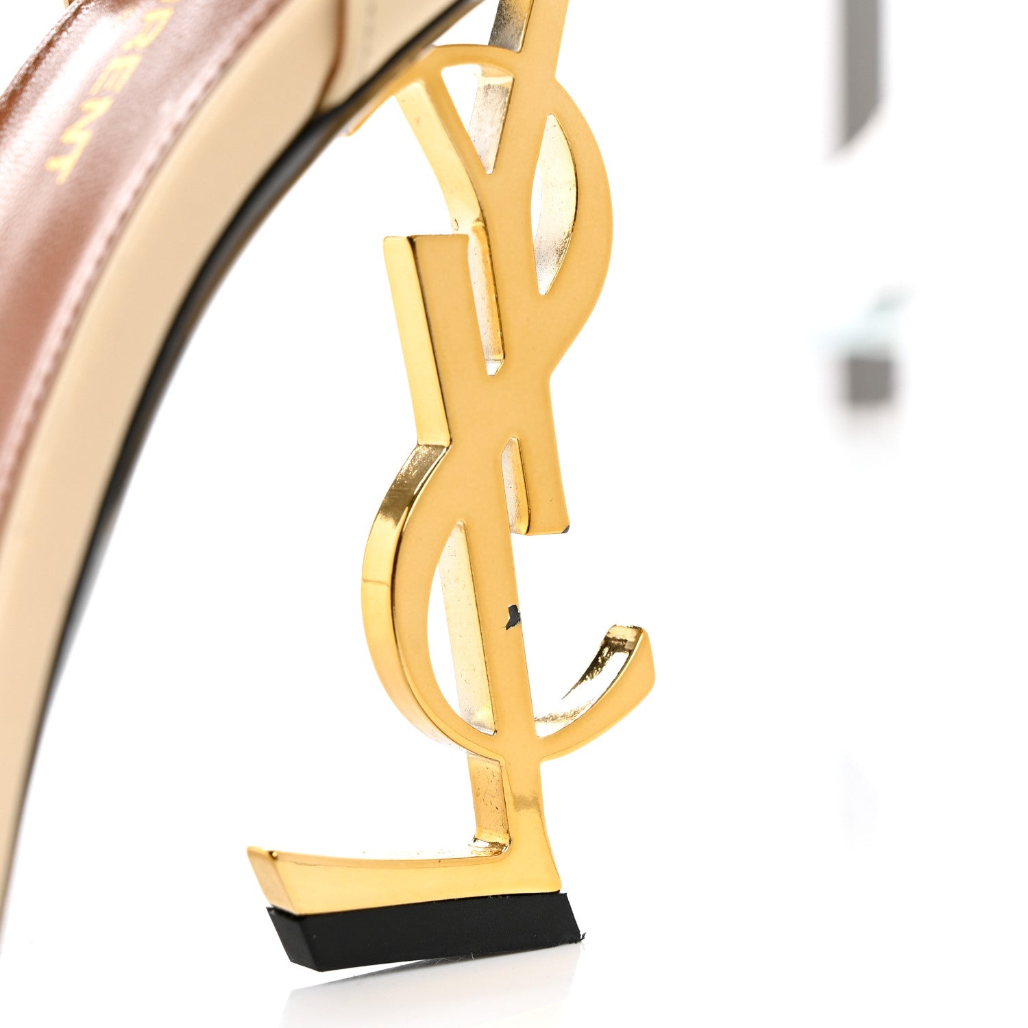 Saint Laurent Calfskin Opyum Sandals 37.5 Real Beige 10 of 11