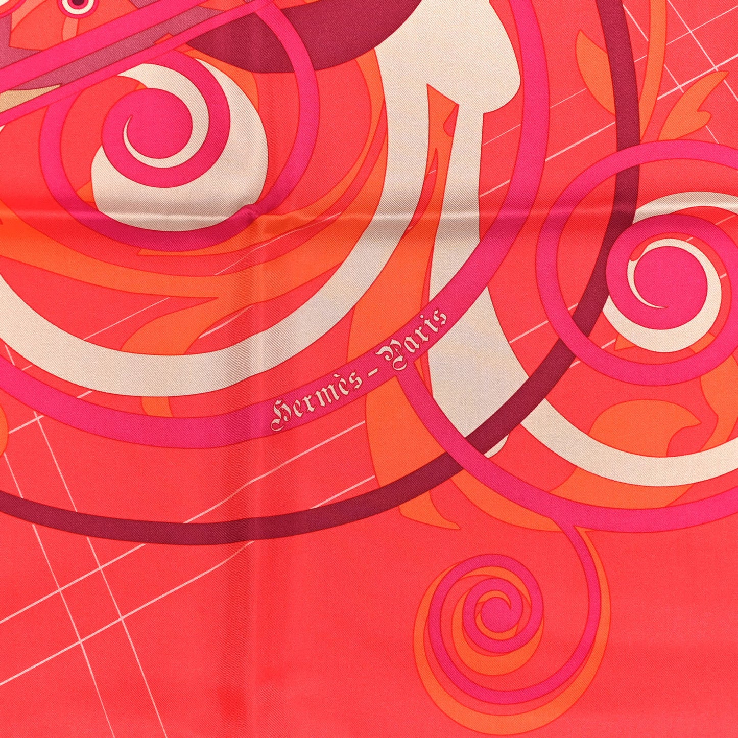 Silk Comme Histoires Scarf 90 Rouge Prune Orange