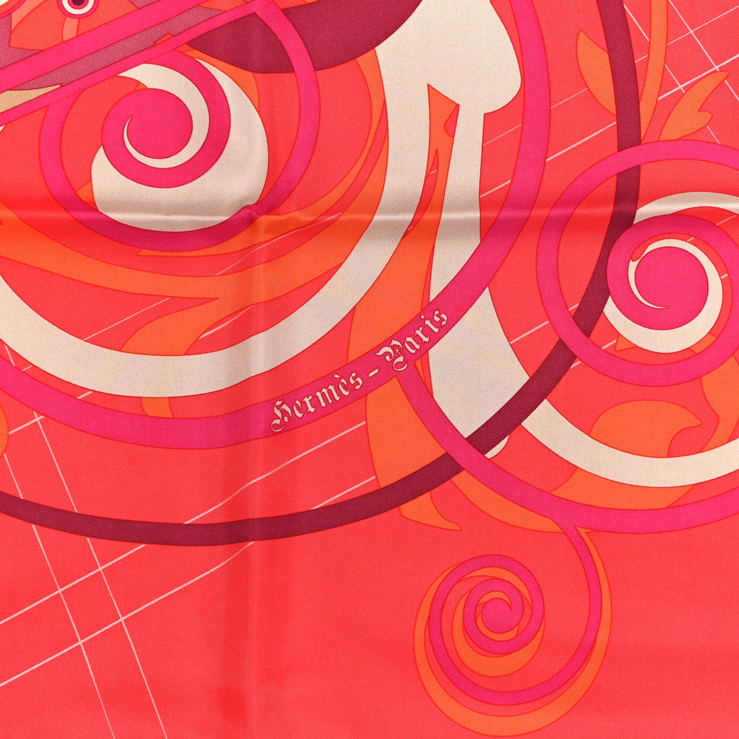 Hermes Silk Comme Histoires Scarf 90 Rouge Prune Orange 2 of 5