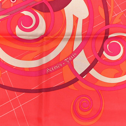 Hermes Silk Comme Histoires Scarf 90 Rouge Prune Orange 2 of 5