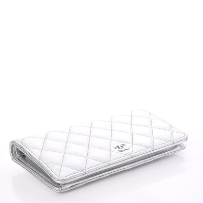 Chanel Metallic Lambskin Yen Wallet Silver 4 of 8