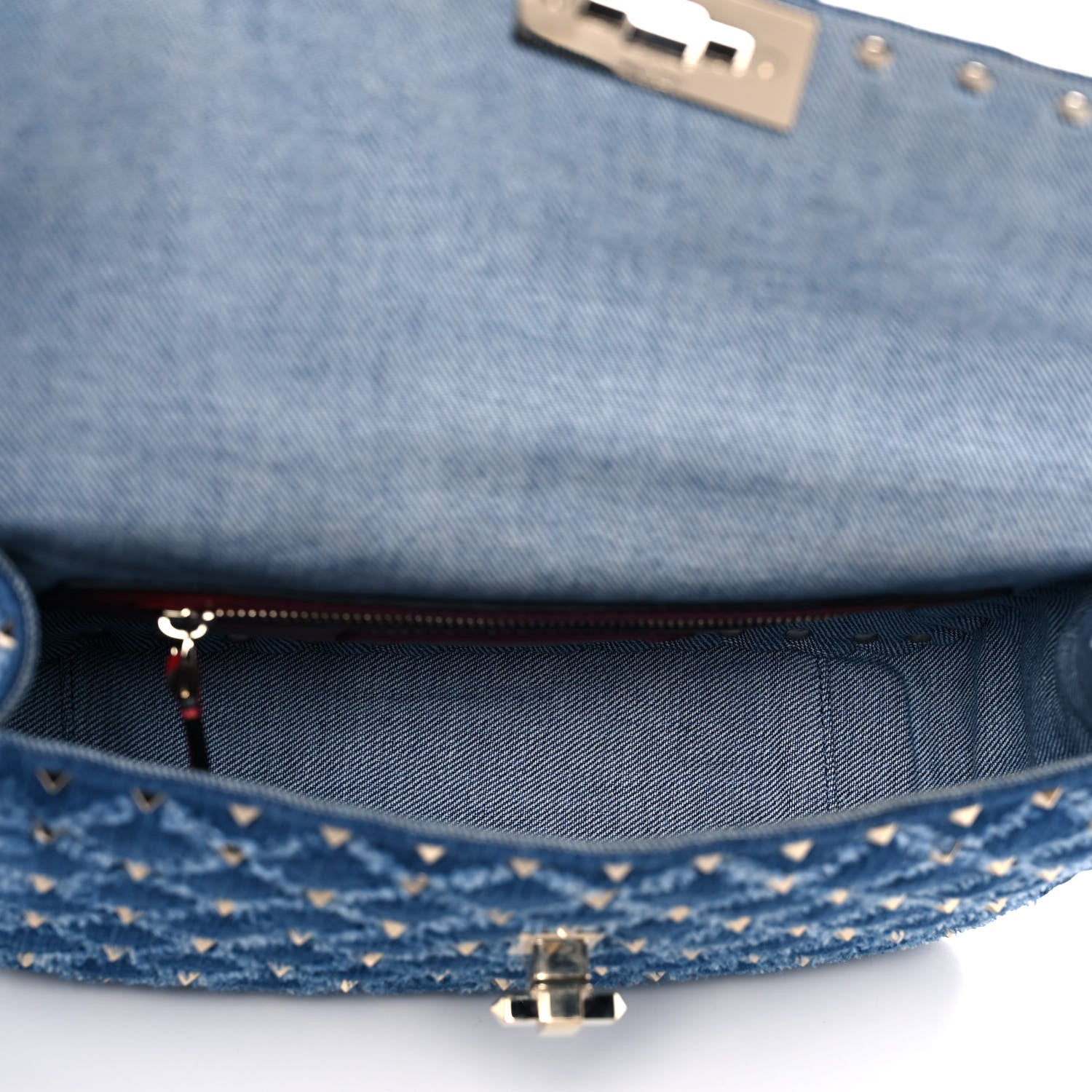Valentino Garavani Denim Medium Rockstud Spike Shoulder Bag Denim 5 of 11