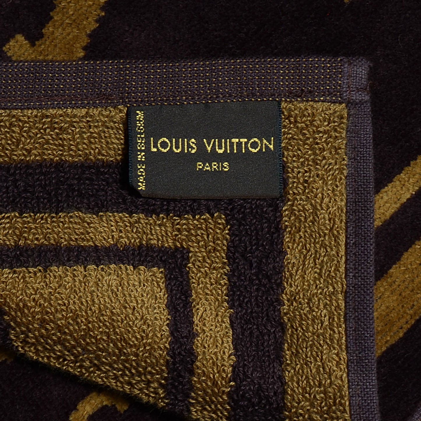 Cotton Monogram Classic Beach Towel Brown