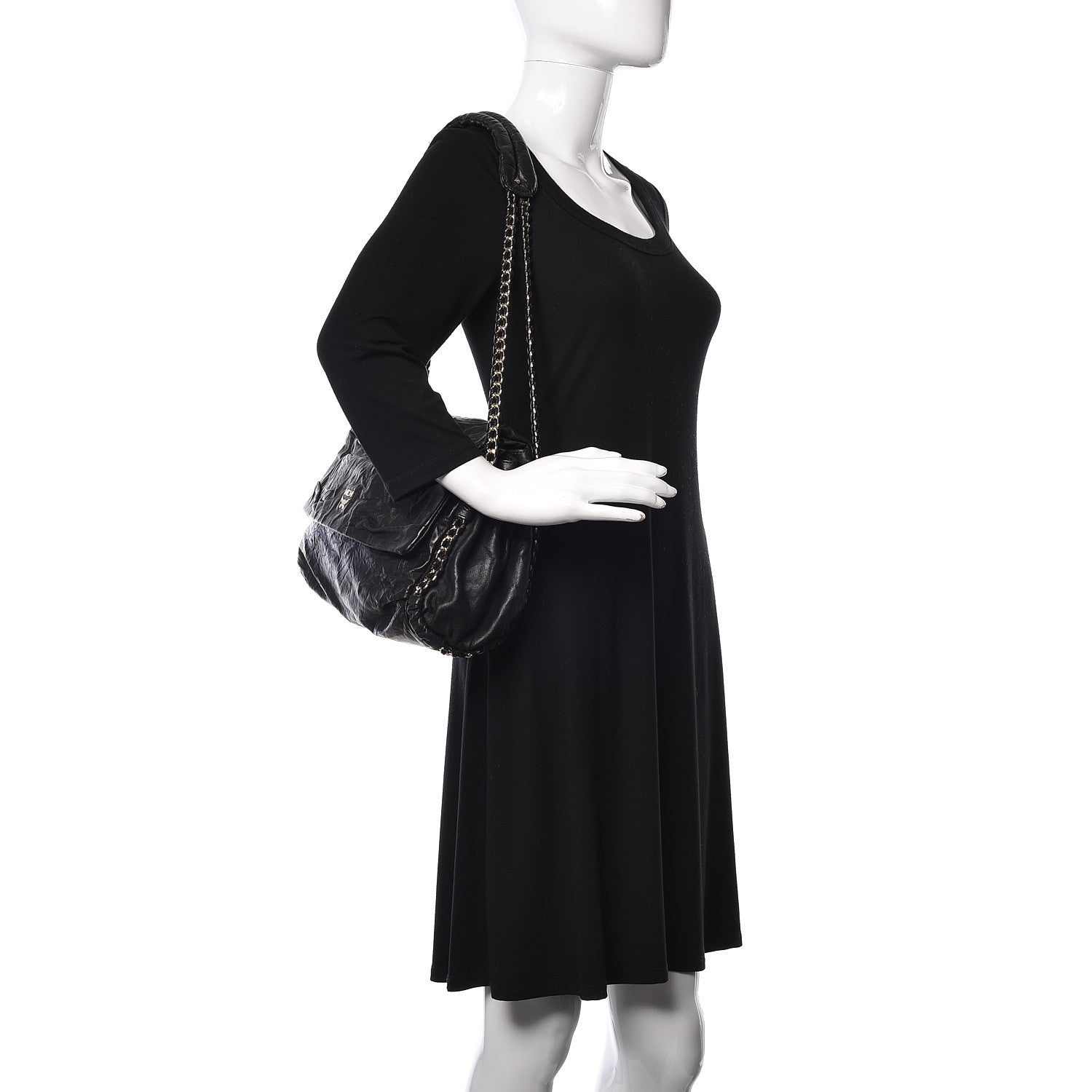 MCM Lambskin Flap Bag Black 2 of 12