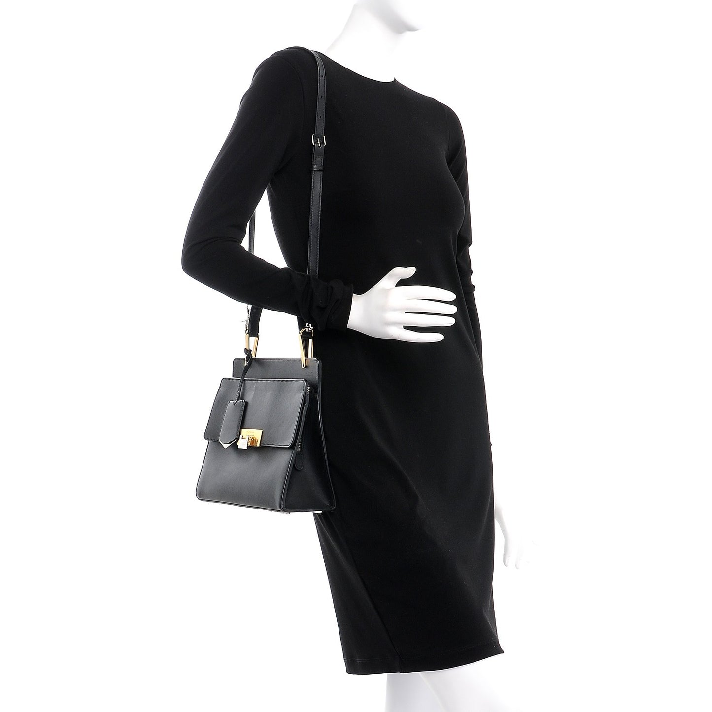 Calfskin Le Dix Cartable S Bag Black