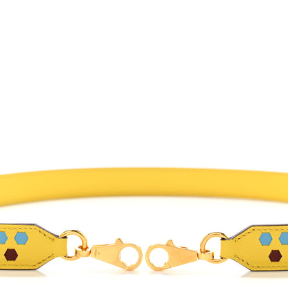 Hermes Epsom 25mm Hexagone Tressage Shoulder Strap Rouge H Jaune De Naples Gold 5 of 6