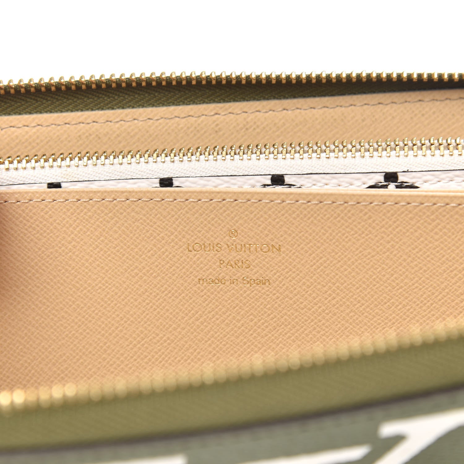 Louis Vuitton Monogram Giant Zippy Wallet Kaki White 6 of 9