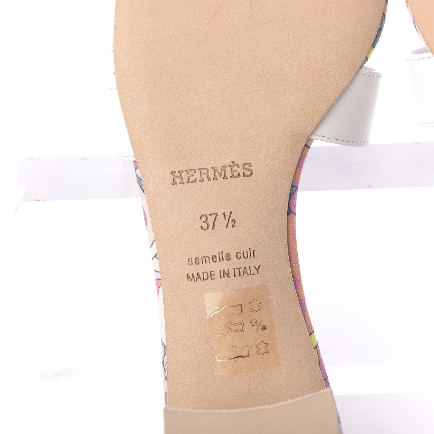 Box Calfskin Bois De Rose Oasis Sandals 37.5 White