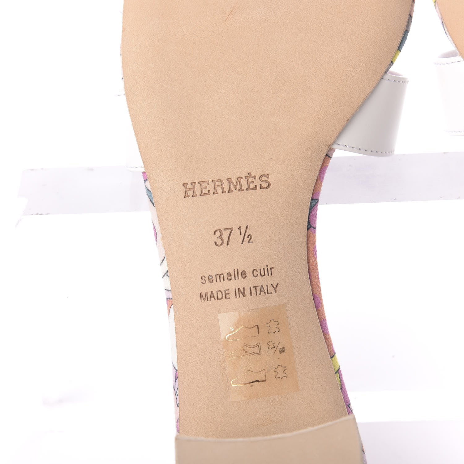 Hermes Box Calfskin Bois De Rose Oasis Sandals 37.5 White 8 of 10