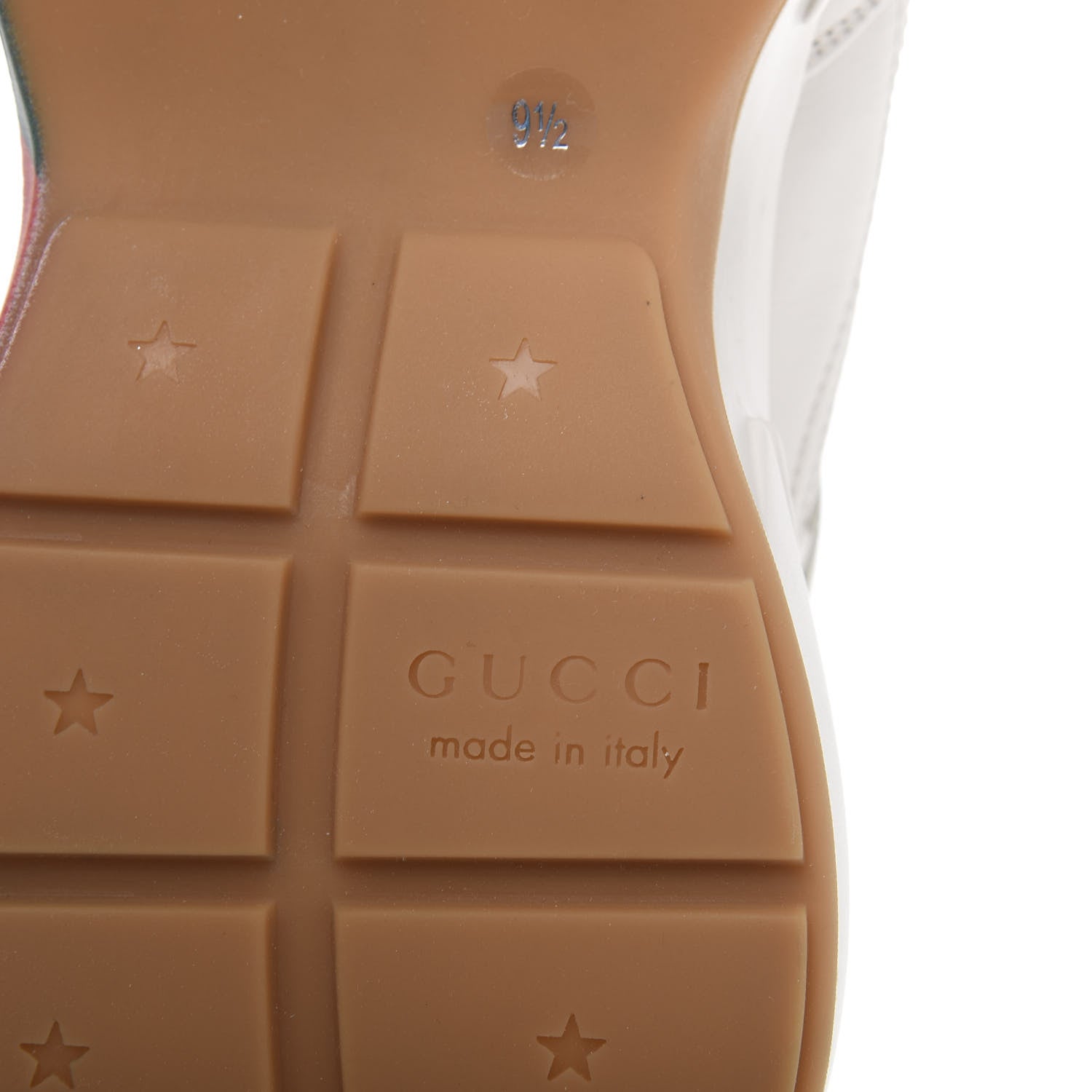 Gucci Calfskin Web Printed Mens Rhyton Sneakers 9.5 Mystic White 8 of 10