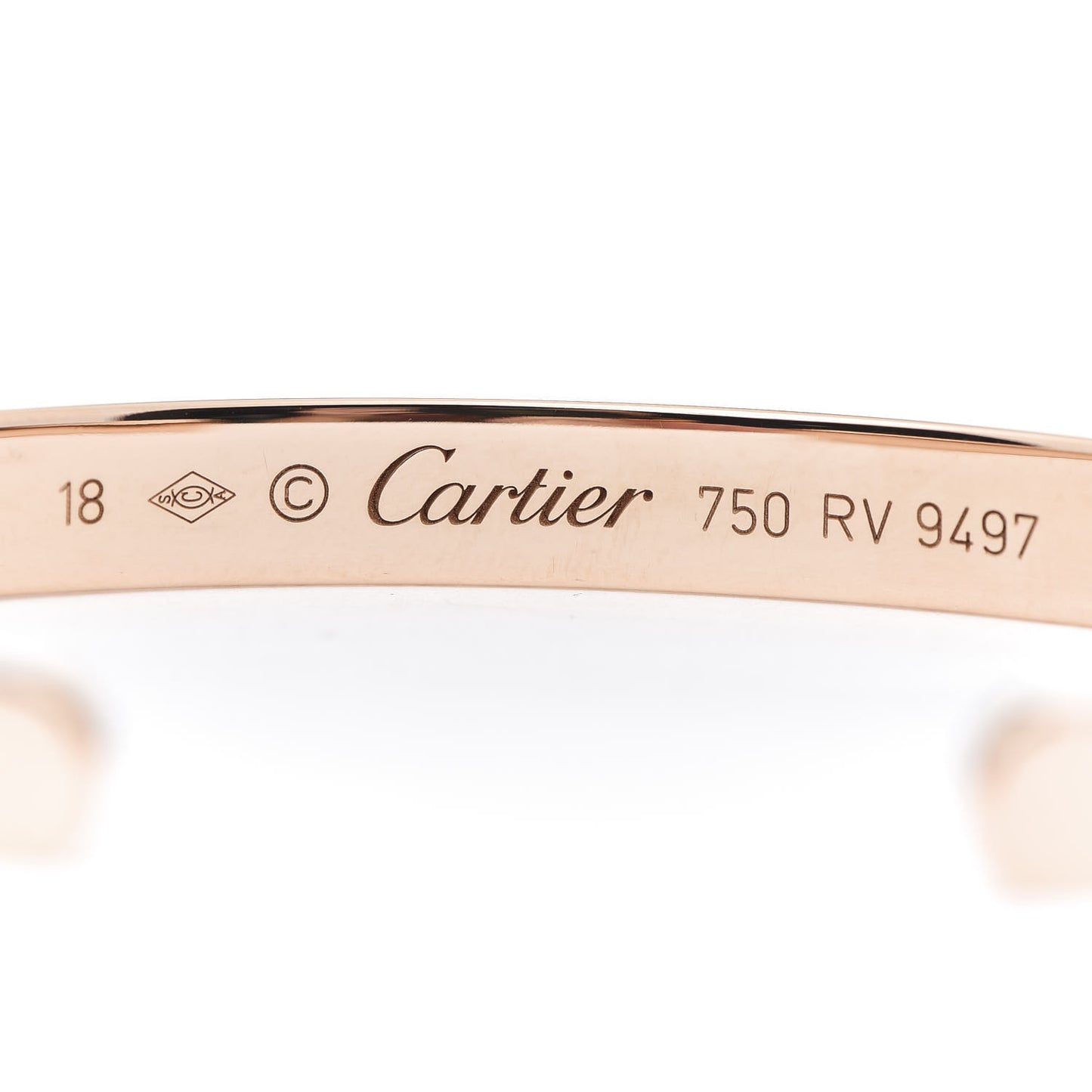 18K Pink Gold LOVE Cuff Bracelet 18