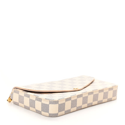 Louis Vuitton Damier Azur Pochette Felicie Chain Wallet Rose Ballerine 5 of 11