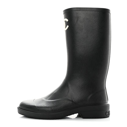 Chanel Caoutchouk CC High Boots 40 Black 1 of 8