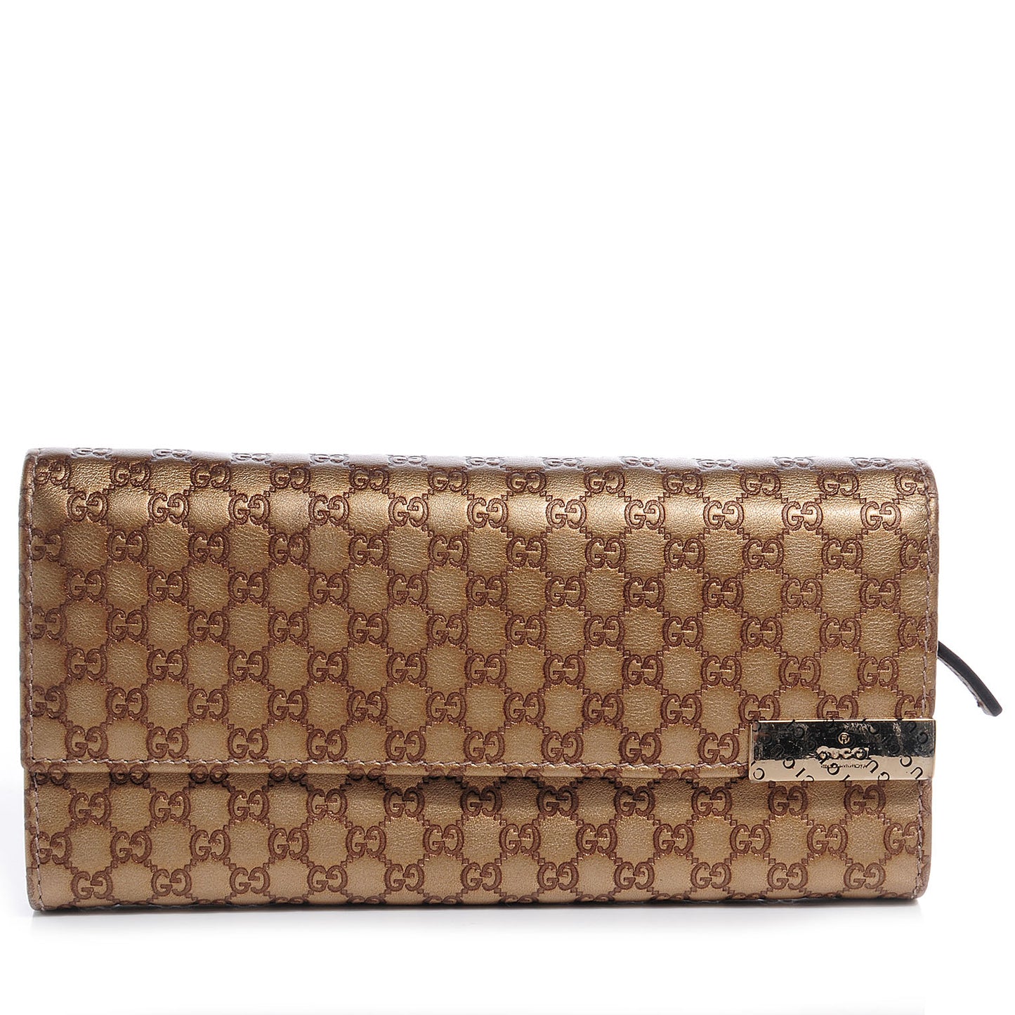 Metallic Microguccissima Dice Chain Wallet Winter Leaf