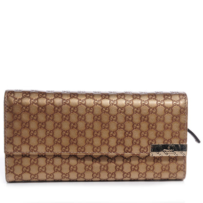 Gucci Metallic Microguccissima Dice Chain Wallet Winter Leaf 1 of 5