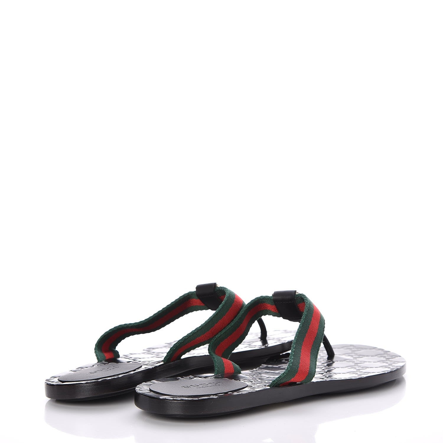 Gucci Nylon Guccissima Web Womens Thong Sandals 38 Green Red Black 4 of 8