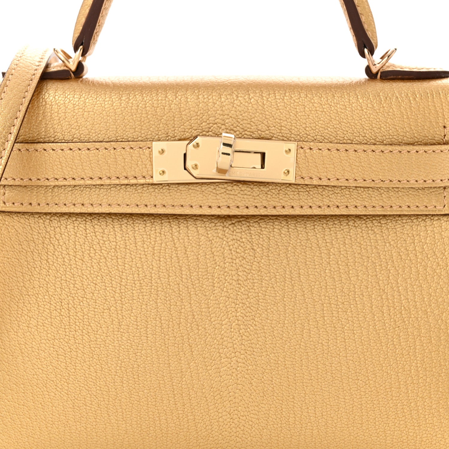 Hermes Metallic Chevre Chamkilight Mini Kelly Sellier 20 Dore 8 of 11