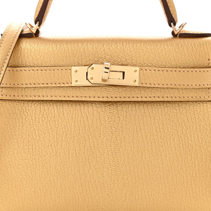 Hermes Metallic Chevre Chamkilight Mini Kelly Sellier 20 Dore 8 of 11