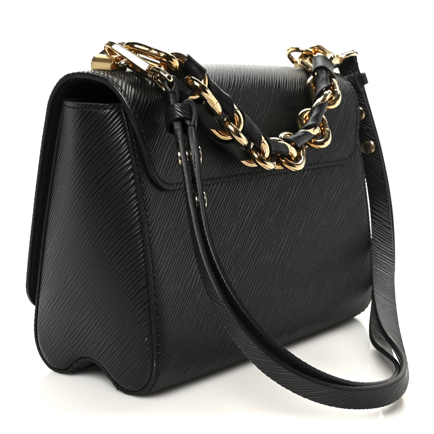 Louis Vuitton Epi Twist Braided Strap Shoulder Bag MM Black 3 of 9