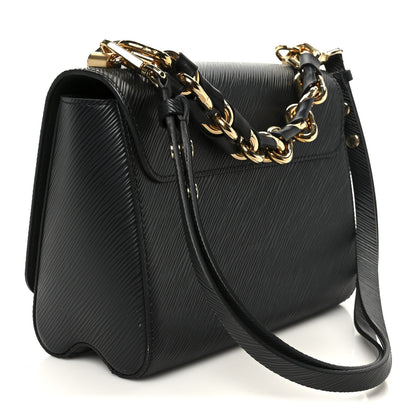 Louis Vuitton Epi Twist Braided Strap Shoulder Bag MM Black 3 of 9