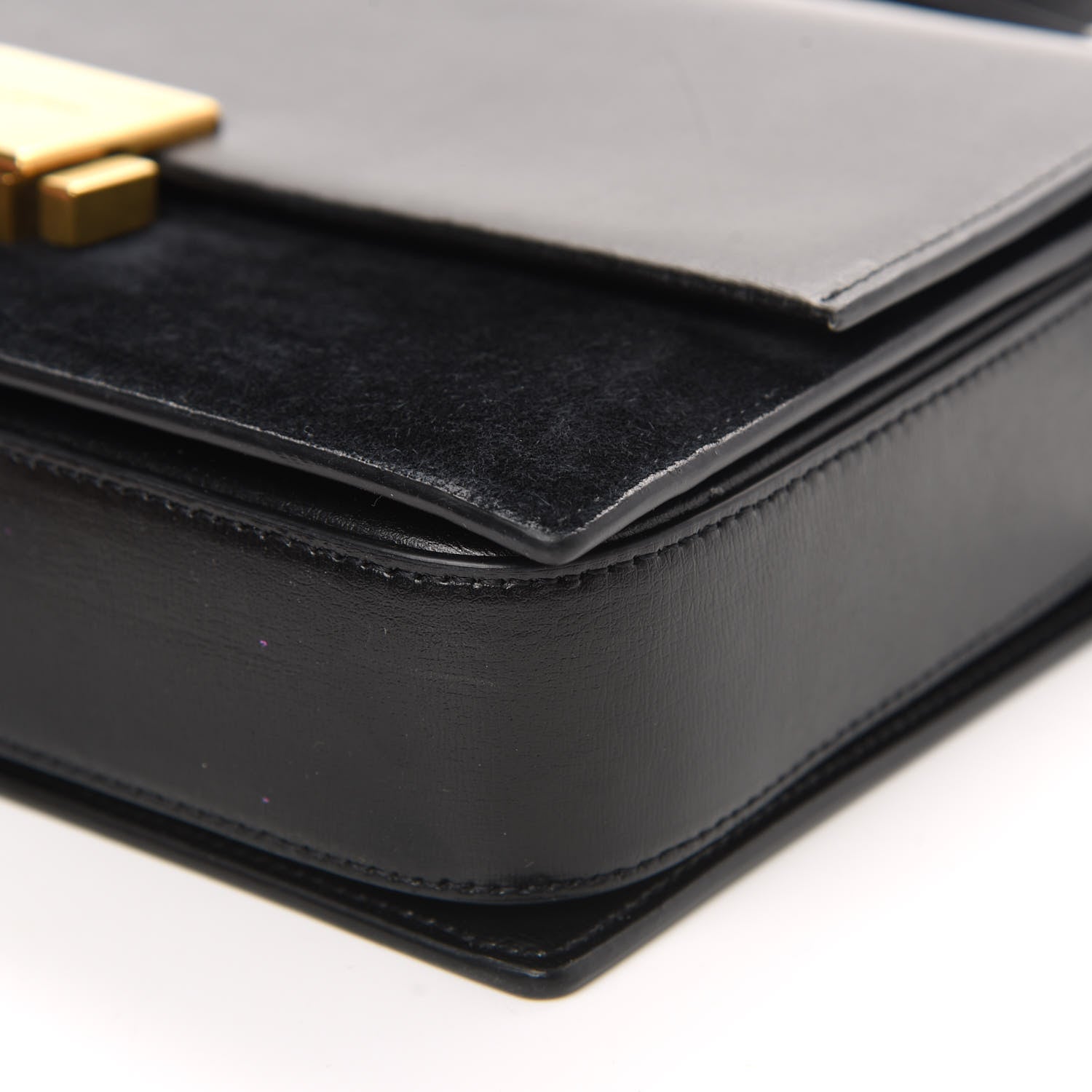 Saint Laurent Smooth Calfskin Suede Medium Bellechasse Black 10 of 12