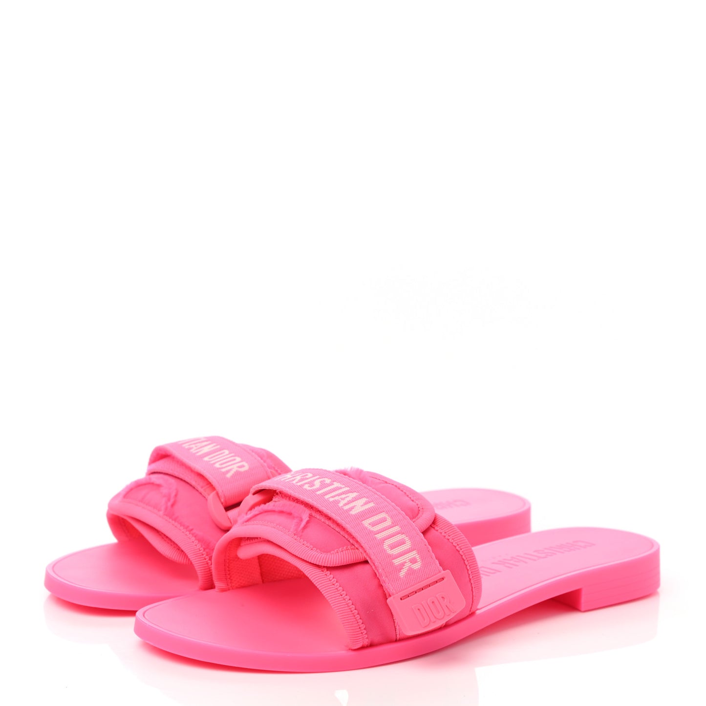 Technical Stretch Fabric Camouflage Dio(r)evolution Slide Sandals 38 Fuchsia Fluo