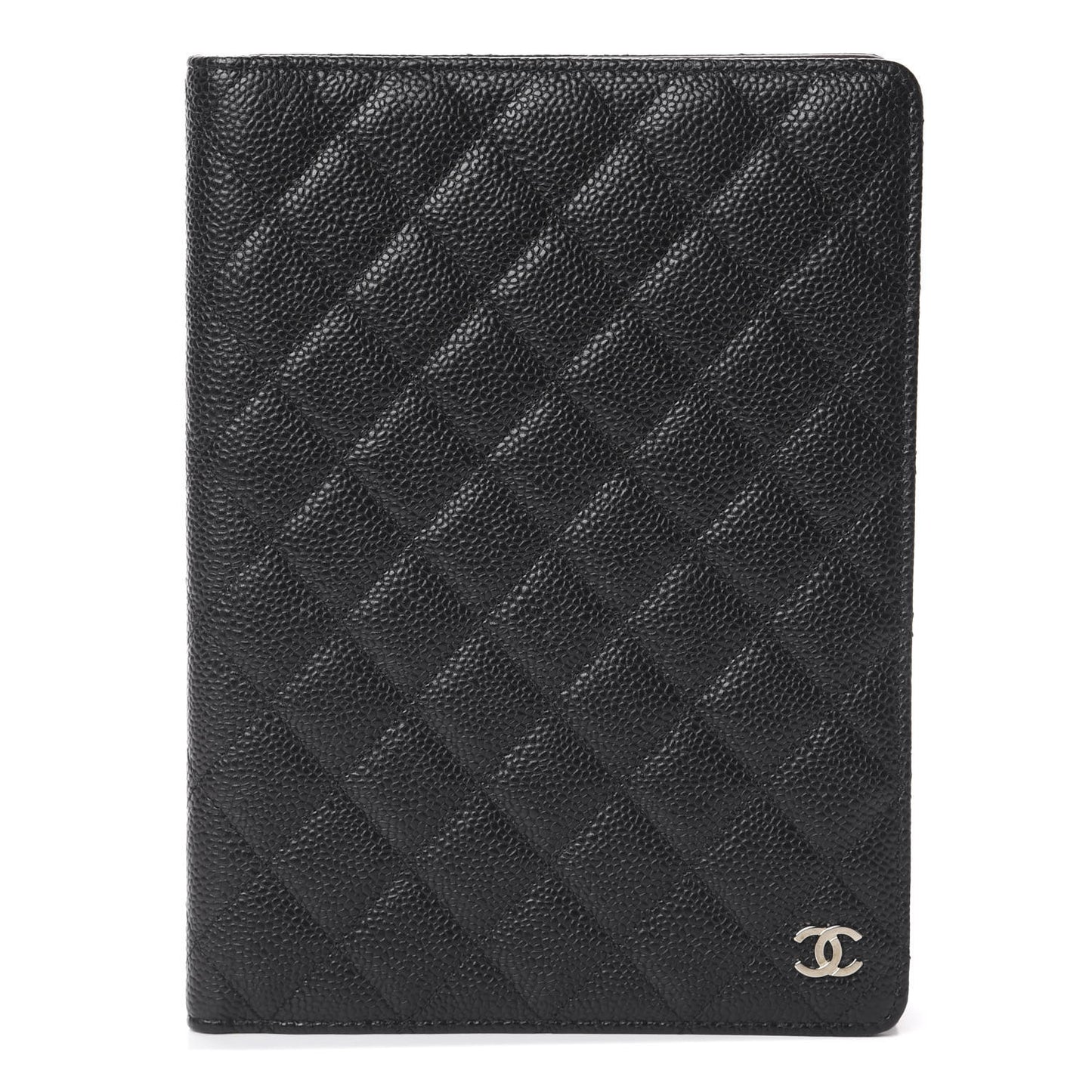 Caviar Quilted Large Agenda Cover Black