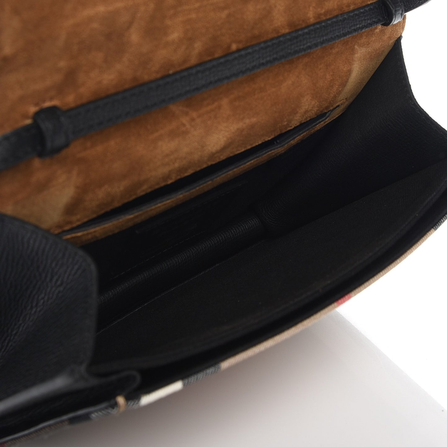 Derby Calfskin House Check Small Macken Crossbody Bag Black
